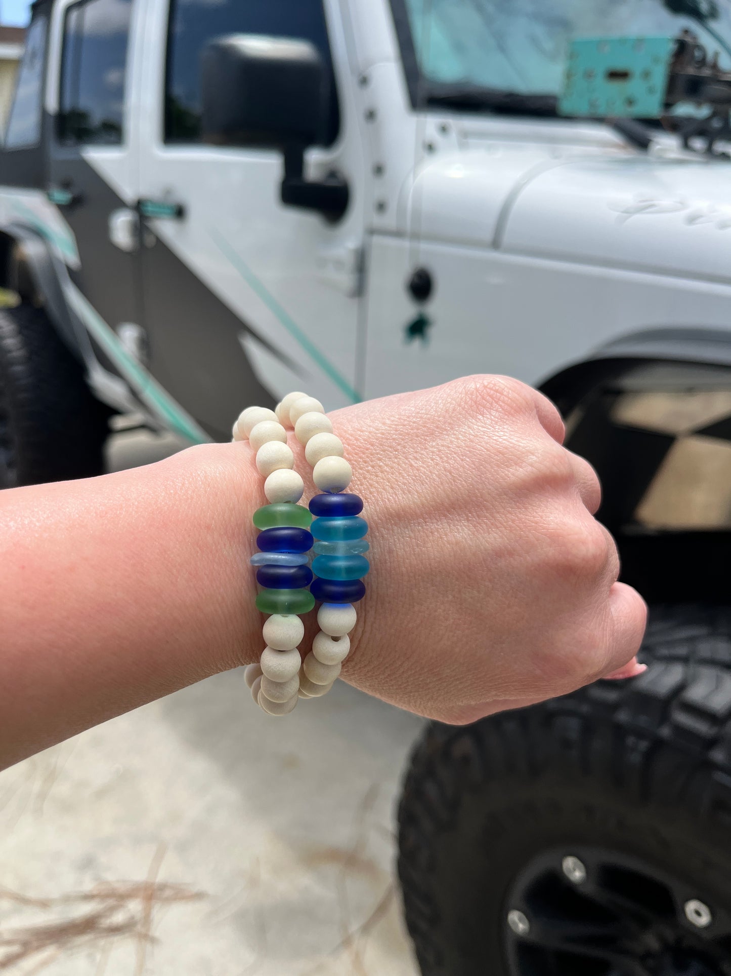 Sapphire Shore I Real Sea Glass I Sea Glass Bracelet