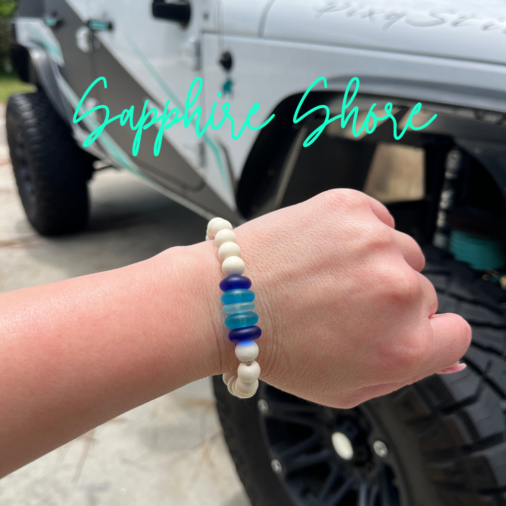 Sapphire Shore I Real Sea Glass I Sea Glass Bracelet