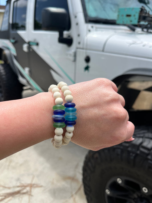Sapphire Shore I Real Sea Glass I Sea Glass Bracelet
