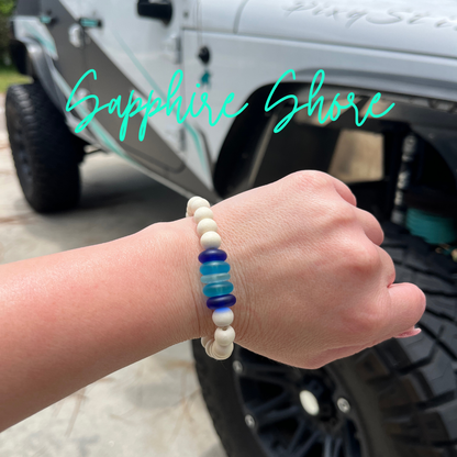 Sapphire Shore I Real Sea Glass I Sea Glass Bracelet